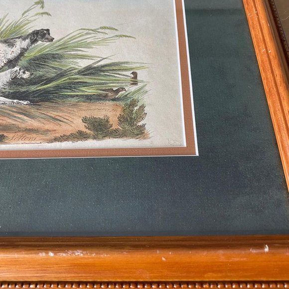 Antique "Setters" By R Pollard Engraver & Print seller Framed Glass Cover - Picture 9 of 9